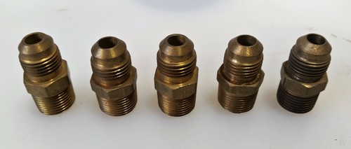 3/8" Inch Male Pipe Thread x 3/8" Inch Male Flare Thread Fitting Adapter 5-Pkg. - Picture 3 of 4