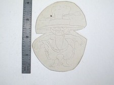 vtg 1960s 70s Tattoo acetate stencil Pop Culture Cartoon Gunfighter MX