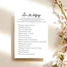 10 X WEDDING FAVOURS GAME I SPY DECORATIONS  LIKE ADVICE CARDS WORDS OF WISDOM