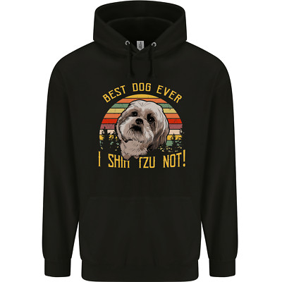 Best Dog Ever I Shih Tzu Not Funny Herren 80% Baumwolle Hoodie