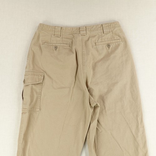 Vintage LL Bean Pants Womens 10 Khaki Tan Cargo Work Utility Pleated Canvas Y2K - Bild 5 von 13