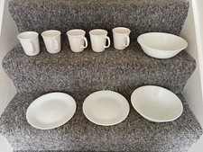 Corelle by Corning white winter frost bundle plates bowls cups