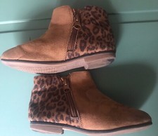Girl s Ankle Booties - Cat Jack Brown/Leopard Print SIZE 12