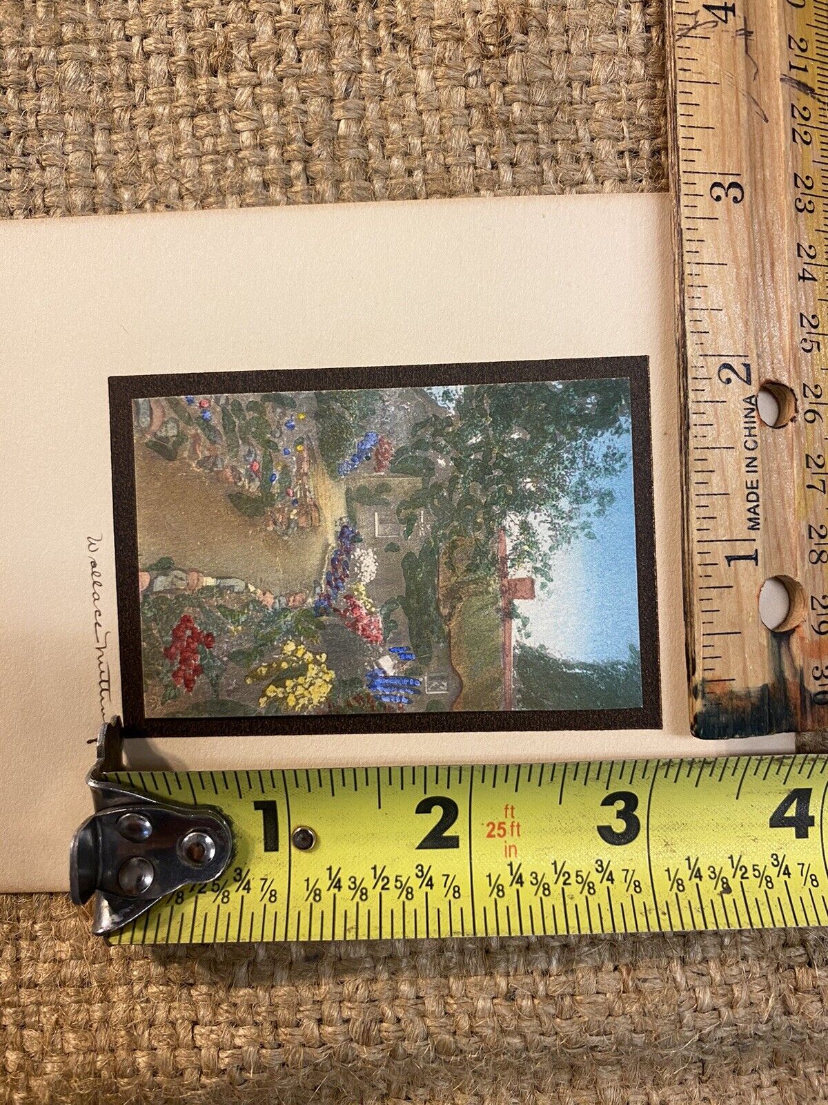 ORIGINAL VINTAGE SIGNED BY WALLACE NUTTING HAND TINTED PICTURE FRAMED - Picture 5 of 5