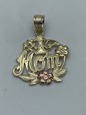 14k Yellow Gold 1 Mom Charm Pendant Rose Gold Mother