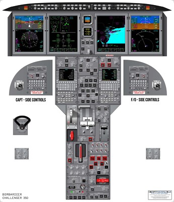 Bombardier Challenger 350 Cockpit Poster