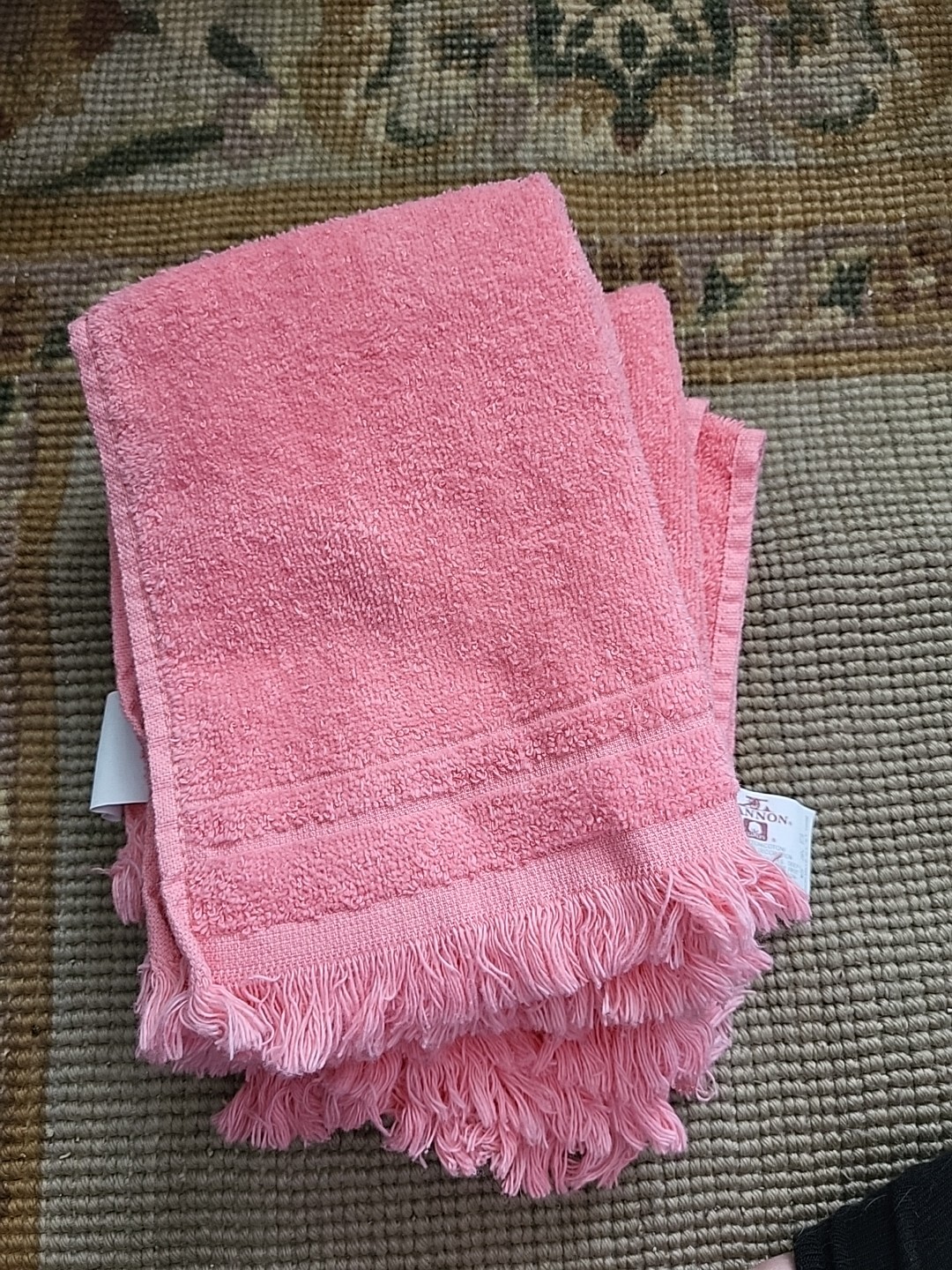 SET OF 5 VINTAGE CANNON Retro 1970's PINK BATH HAND TOWELS Fringe | eBay