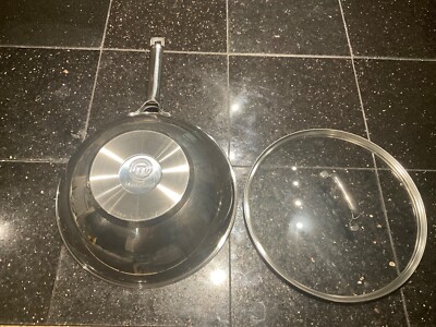 MasterChef Induction Wok, Gas,  Non-Stick Frying Pan With Lid