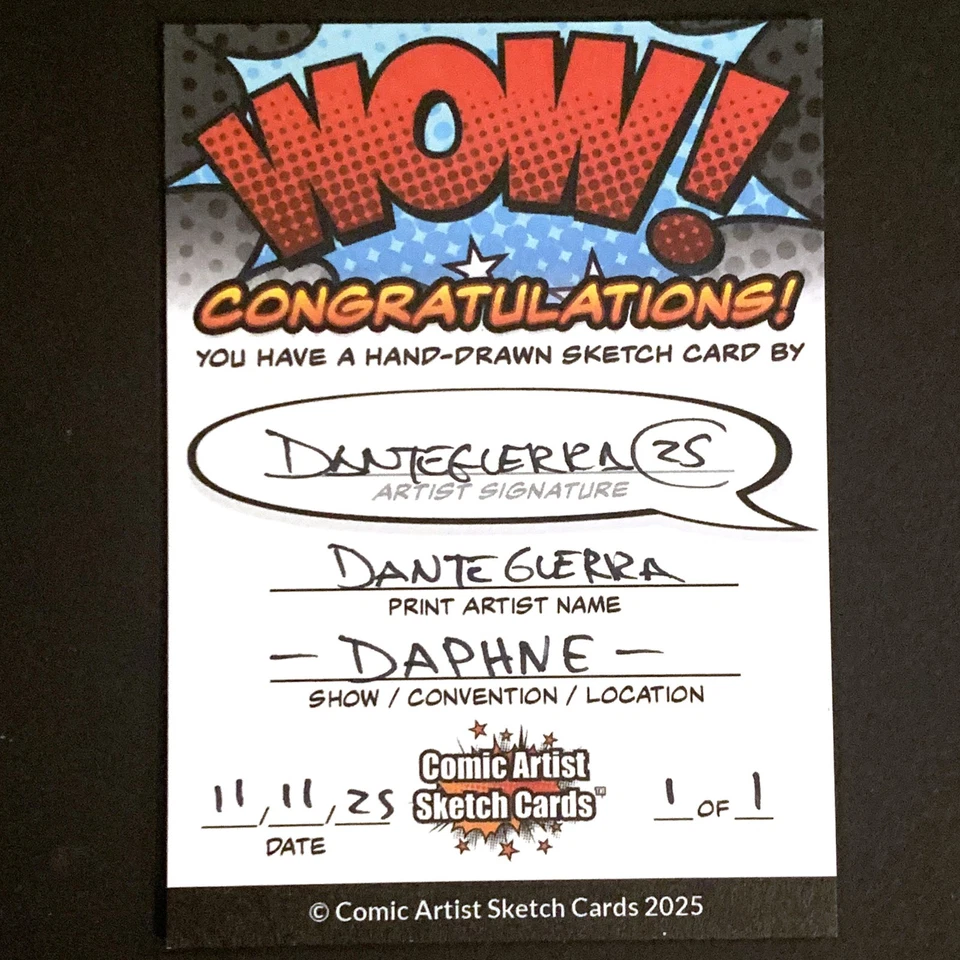 1 of 1! Scooby-Doo's Daphne in Slave Leia Costume Hand Drawn Sketch Art Card. - Image 3 of 3