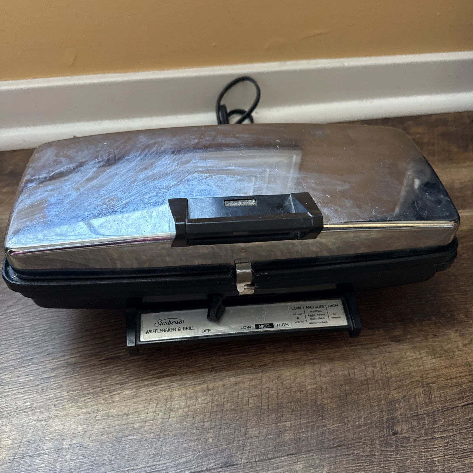 Vintage Sunbeam Chrome Waffle Baker and Grill Model WB-K - 3 Settings -Tested!