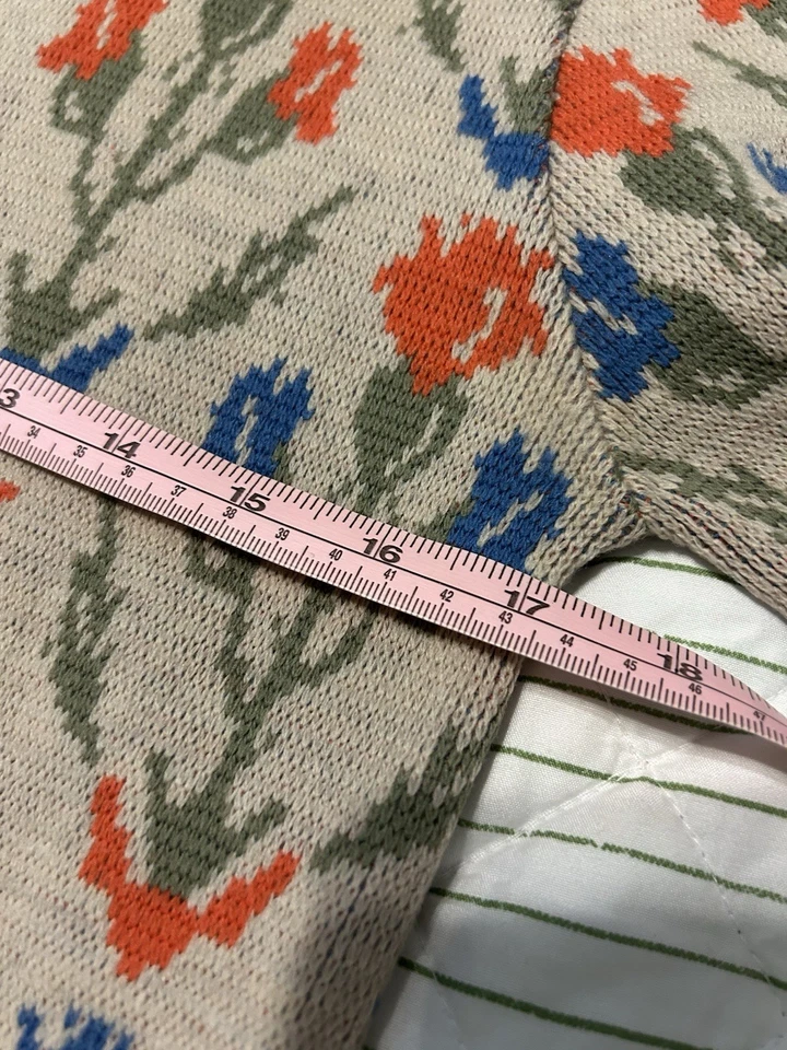 Suéter tejido jacquard guirnalda floral vintage de mediados de siglo Foto 4 de 4