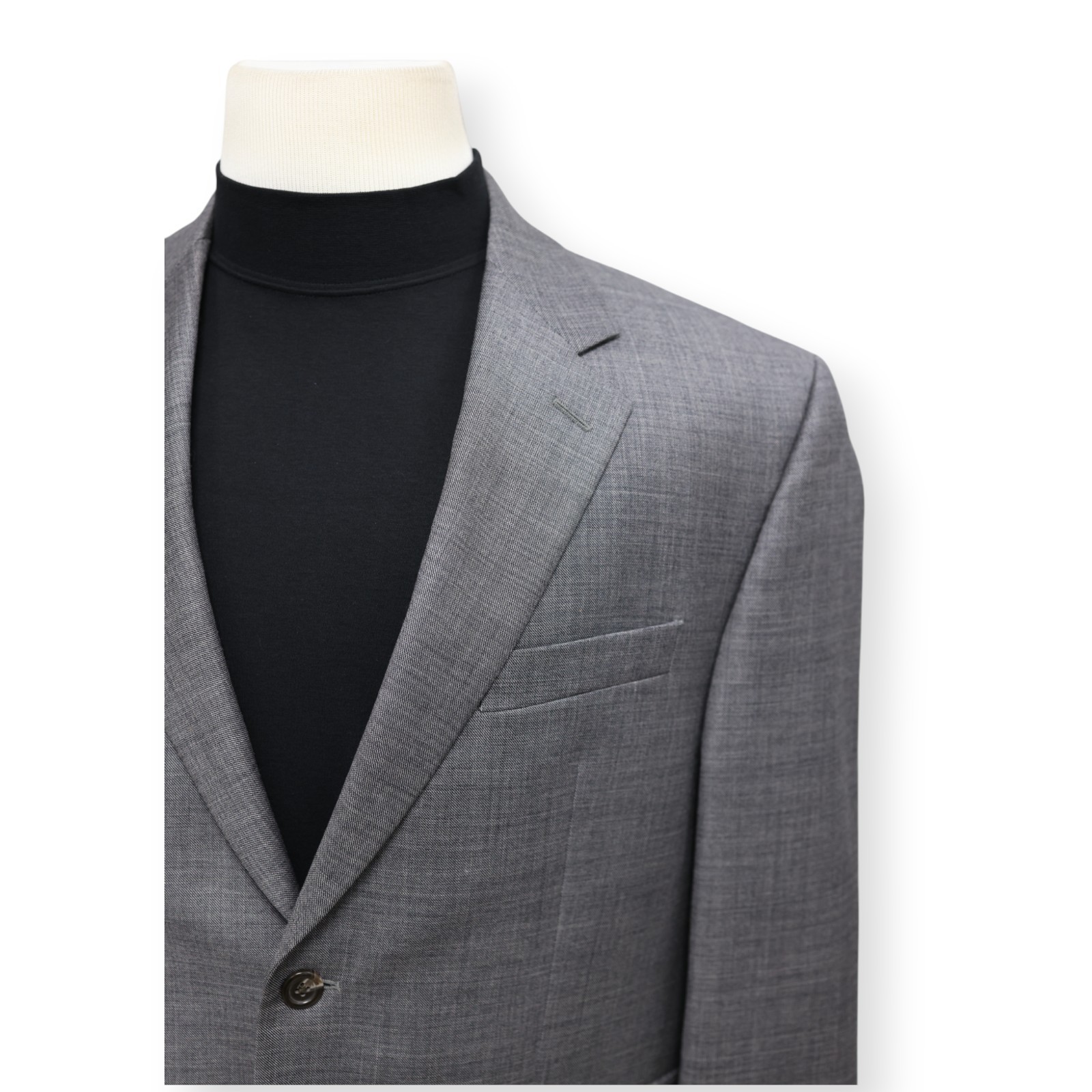 CHAPS mens solid gray 100% WOOL two button sport … - image 3
