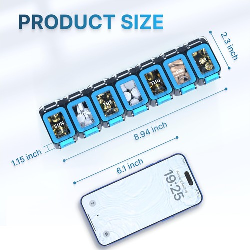 Weekly Medicine Pill Organizer Waterproof 7 Day Large Pill Box Daily Pill Cas... - Picture 4 of 7