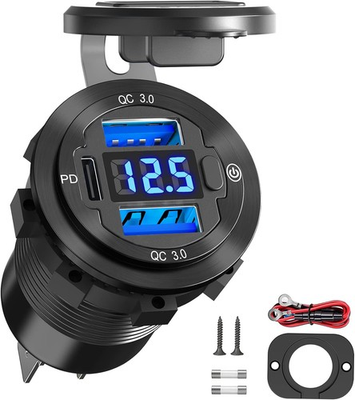 #ad 12 Volt USB Outlet: 12V USB Outlet USB Car Port Aluminum 30W PPS Size: 2QC1PD $38.99