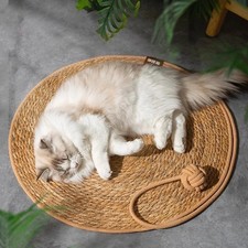 Rattan Cat Scratcher Mat Sofa Protector Scratch Pad Nail Sharpen Board