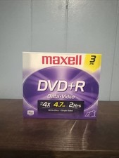 New Sealed Maxell DVD R 4.7 GB Up to 16X DVD Rewriteable RW 3 Pack Blank Media