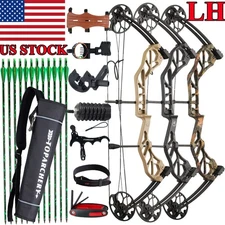Left Hand 19-70LBS Archery Compound Bow &Arrows for Adult Adjustable Hunting Bow
