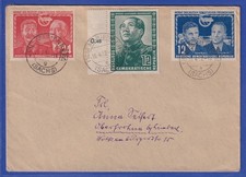 DDR Mi.-Nr. 286 und 296-297 als MiF auf Brief O MARIENBERG 10.4.52