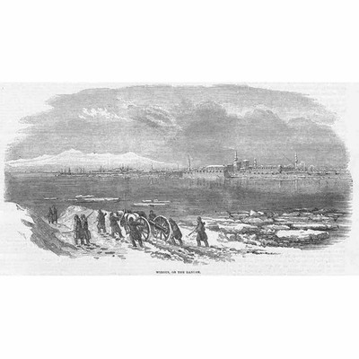 BULGARIEN Blick auf die Stadt Vidin an der Donau - antiker Druck 1854