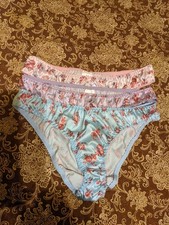Vtg Lot Of 3 Satin Bikini Panties Size Medium