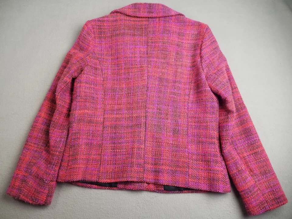 Blazer Chaqueta Informal Sigrid Olsen Mujer Pequeña Rosa Tweed De Colección Mezcla de Lana Foto 4 de 4