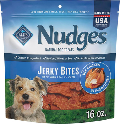 Nudges Jerky Bites Dog Treats, Made in the USA with Natural Ingredients, Bite-Si
