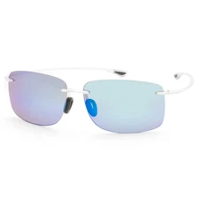 Maui Jim Hema B443-05CM Crystal Matte Frame Blue Hawaii Polarized Rimless