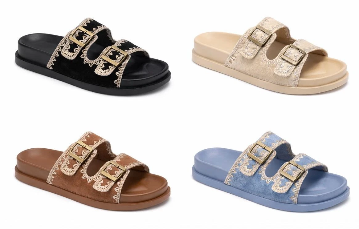 Woman's Summer Sliders Slippers Ladies Slip On Buckle Beach Platform 3 to 8