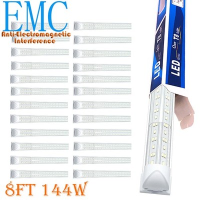 8 Foot Led Tube Light 144W Integrated Fixture 12/25 Pack for Commercial Building