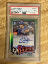 EVAN CARTER 2024 Bowman Chrome Rookie Of The Year Favorites Auto /150