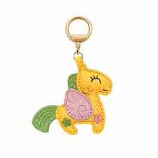 Handmade Genuine Cowhide Leather Pegasus Keychain Bag Charm Cute Horse Key Ring