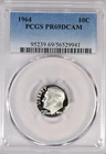 1964 Roosevelt Dime Proof PCGS PR 69 DCAM PF 69 ULTRA CAMEO Frosty Silver Coin