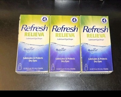 REFRESH Relieva Lubricant Eye Drops - (10 mL x 3 Bottles) [Exp: 05/2027]