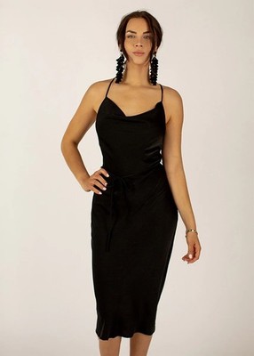 Women's Joyfolie Black Amanda Slip Dress M