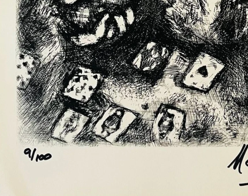 Litografía original firmada por Marc Chagall, certificado de autenticidad y valoración por $3.500 USD.+!. Foto 3 de 4