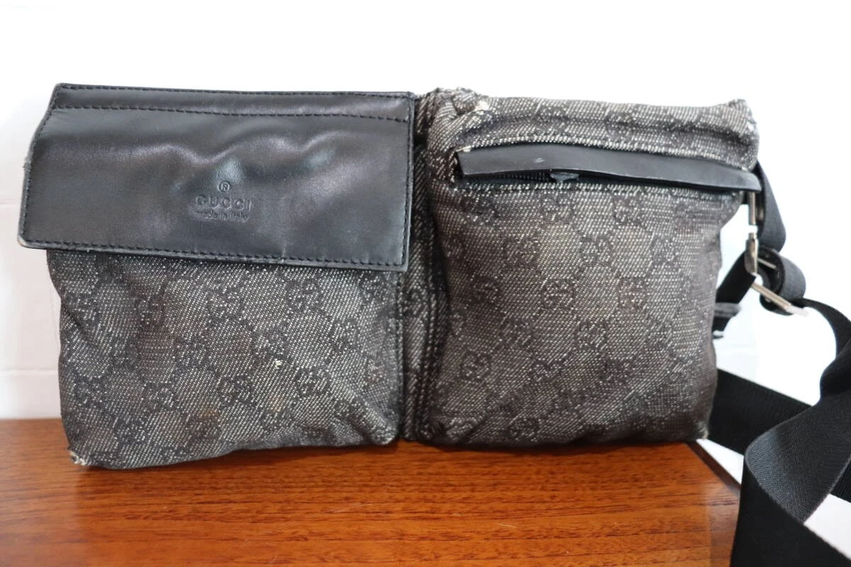 GUCCI Archive GG toile double poche sac taille pochette sac corps épaule