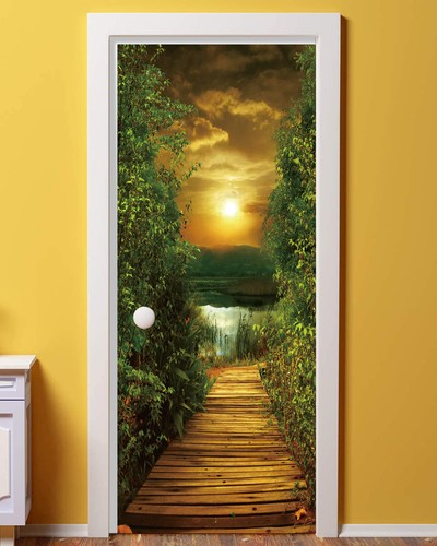 Door Sticker - Door Mural Peel and Stick, Removable Self-Adhesive Scenic Door...