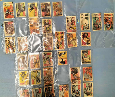 Topps Batman (Red Bat) Karten 1966 46 gemischt einige Duplikate gedruckt in England