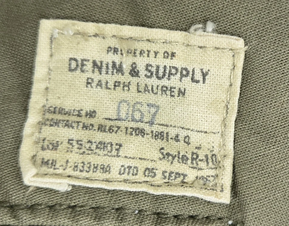 Pantalones de fatiga Denim & Supply Ralph Lauren verde militar cargo para hombre talla 38x32" Foto 3 de 4