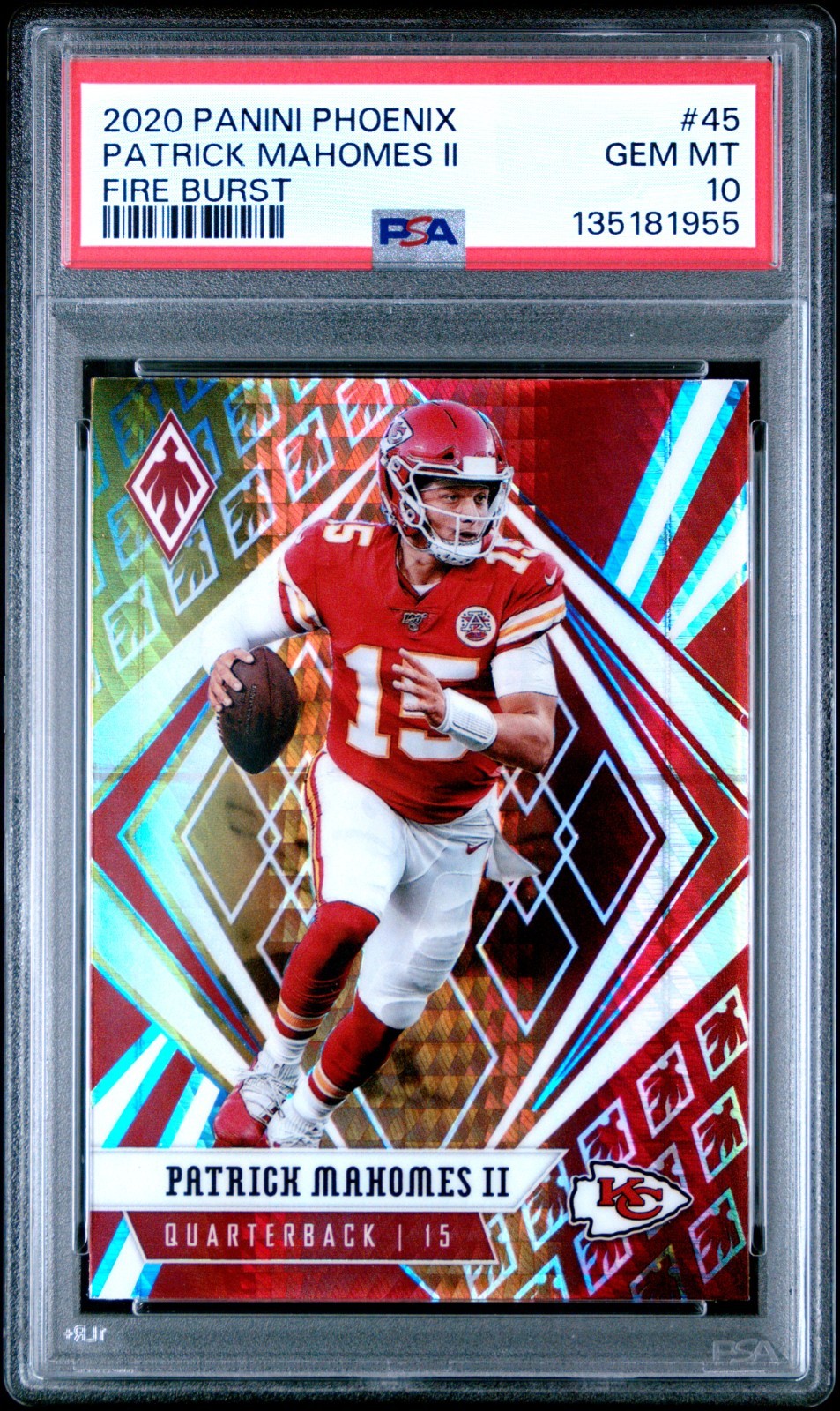 2020 Phoenix PATRICK MAHOMES II Fire Burst #45 PSA 10 GEM MINT Chiefs MVP! 🐐