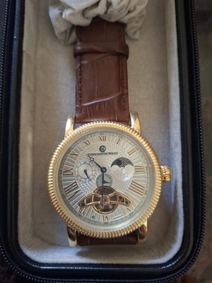 Constantin Weisz Automatikuhr Moonphase mit Lederarmband-NEUWERTIG-Rarität!!