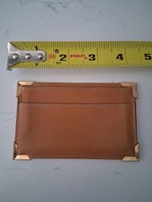 Fendi Leather Canvas Credit Card Holder Brown Tan Snap Close Zucca Logo Vintage