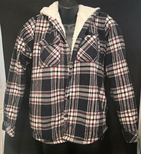 Boston Trader COTTON SHELL Flannel Lined Hoodie Ladies Size Medium USED