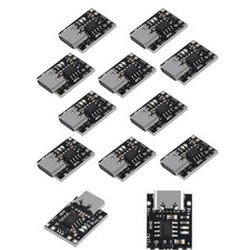 10-Pack Ultra-Mini USB Type-C Lithium Battery Charger Board with LED Indicators
