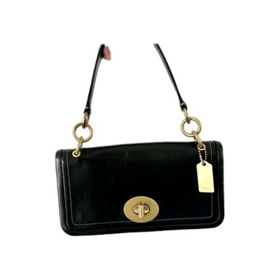 バッグ Coach Legacy 65th Turnrock Shoulder Bag Coach Legacy 65th Rare Anniversary Black Leather Shoulder Bag