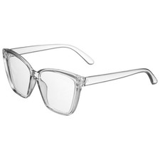 Sunglasses for Women Men, PC Anti-Blue Light Flat Type, Transparent Gray