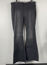 Free People Pull On Flare Jeans Women's 28 Black Denim Slim Bell Bottom 29" IS