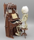 Vtg OOAK Spooky Haunted Organ w Skeleton Artisan Dollhouse Miniature 1:12 — photo 2