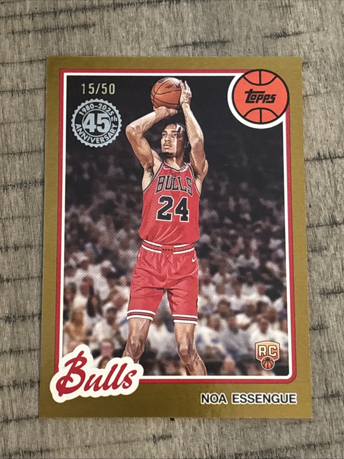 2025-26 Topps Basketball Noa Essengue Gold /50 80BK-59 45th Anniversary 1980