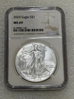 2024 Silver Eagle  NGC MS 69 Brown Label ~ PRISTINE ~ NO SPOTS (142)